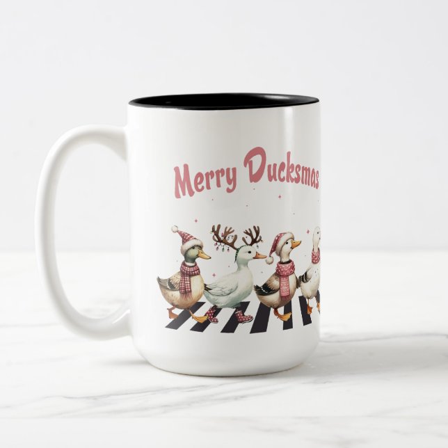 Two Tone Mug Merry Ducksmas (Left)
