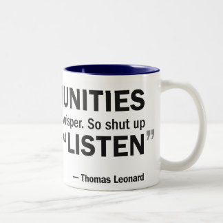 Two-tone mug - 'Opportunities don't knock...'