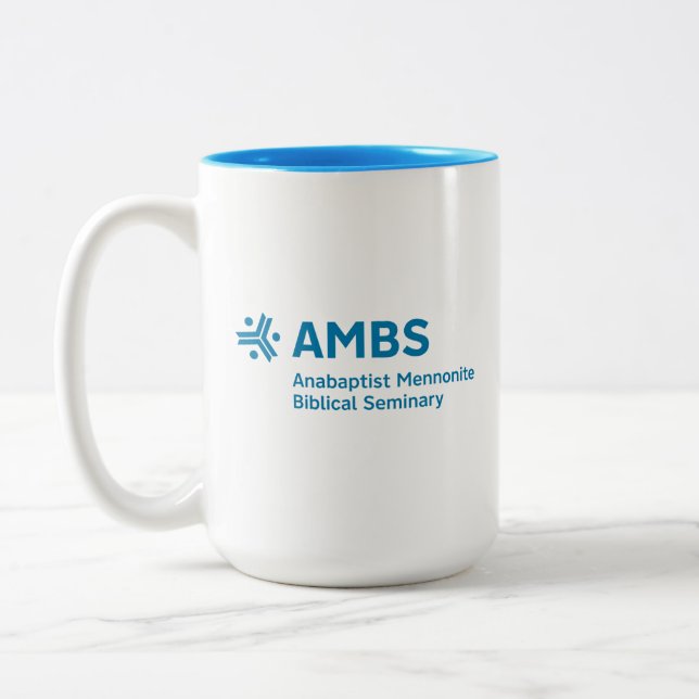 Two-tone mug with AMBS logo (Left)