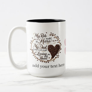 Two-Tone Mug with Coffee Bean Heart Design
