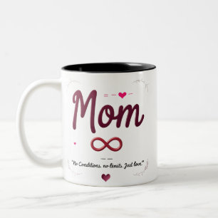 Two-Tone Mum Mug 11oz Elegant Ribbon Heart Design