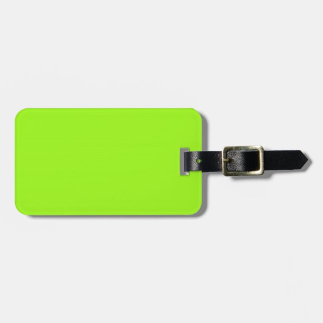 Two-Tone Neon Green & Blue Luggage Tag (Front Horizontal)