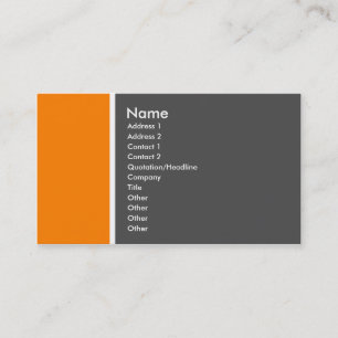Two Tone (Orange and Grey) Business Card