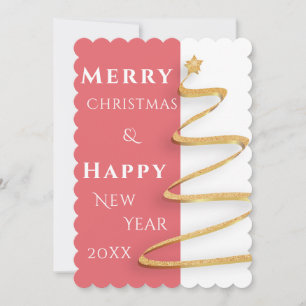 Two Tone Photo Christmas Holiday Wishes Card