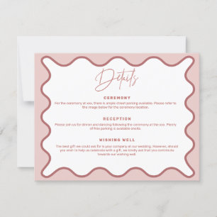 Two Tone Pink Wavy Border Details Enclosure Card
