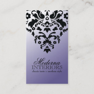 Two Tone Purple Damask Business Card