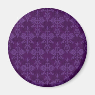 Two Tone Purple Damask Magnet