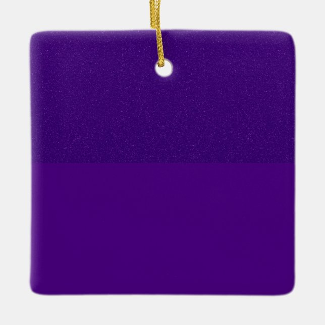 Two-Tone Purple Square Ceramic Ornament (Custom) (Front)