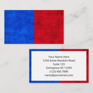 Two Tone Red and Blue Grunge Business Card
