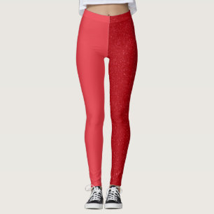 Two-Tone Red Custom Leggings – Reversible Look