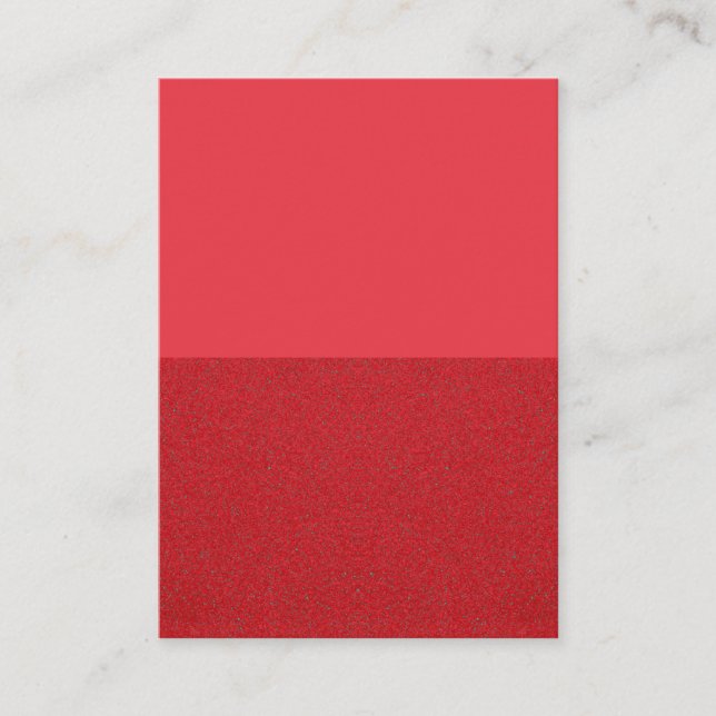 Two-Tone Red Horizontal Flat Place Cards (Custom) (Front)