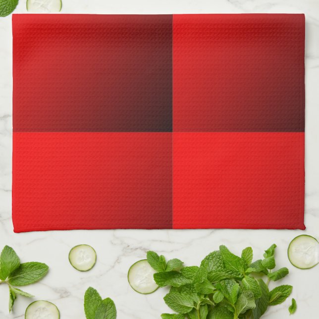 Two Tone Red Tea Towel (Folded)