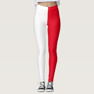 Two Tone Red White Leggings