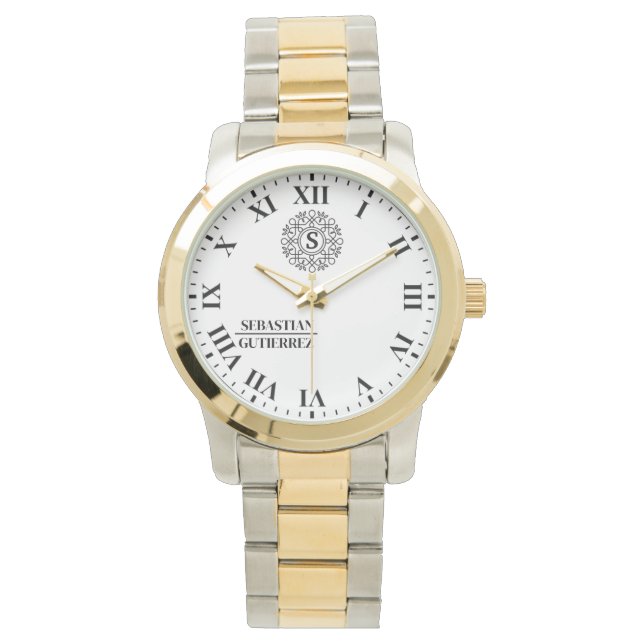 Two-Tone Roman Numeral  Gift for  Loved Ones Watch (Front)