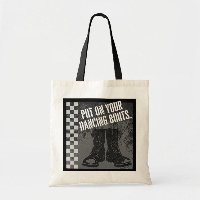 Two Tone Ska Clothing Put on Your Dancing Boots Tote Bag (Front)