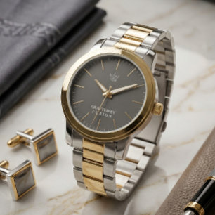Two-Tone Smooth Bezel Minimalist Watch