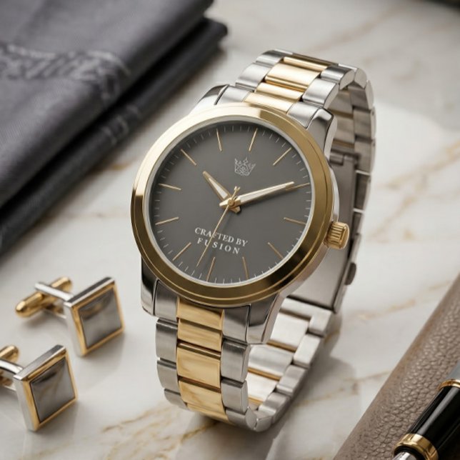Two-Tone Smooth Bezel Minimalist Watch (Creator Uploaded)