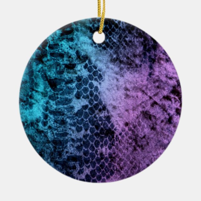 Two Tone Snakeskin Ceramic Tree Decoration (Front)