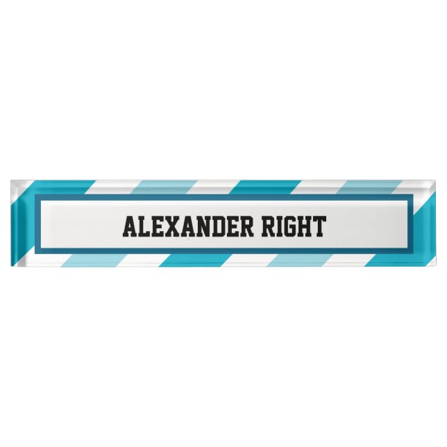 Two-tone Striped Desk Nameplate (Front)