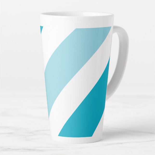 Two-tone Striped Latte Mug (Right Angle)