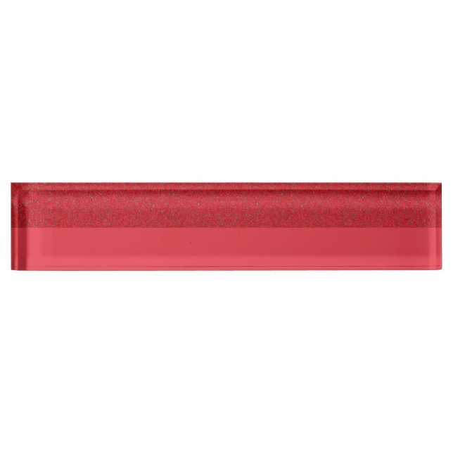 Two-Tone Tomato Red Acrylic Desk Nameplate Custom (Front)