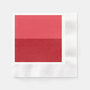 Two-Tone Tomato Red Cocktail Paper Napkin (Custom)