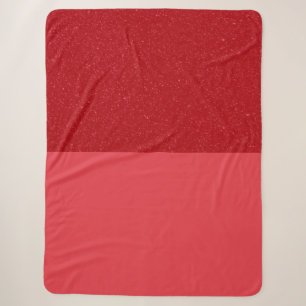 Two-Tone Tomato Red Sherpa Blanket (Horizontal)