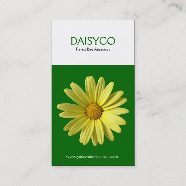 Two Tone Vertical - Yellow Daisy Business Card (Front)