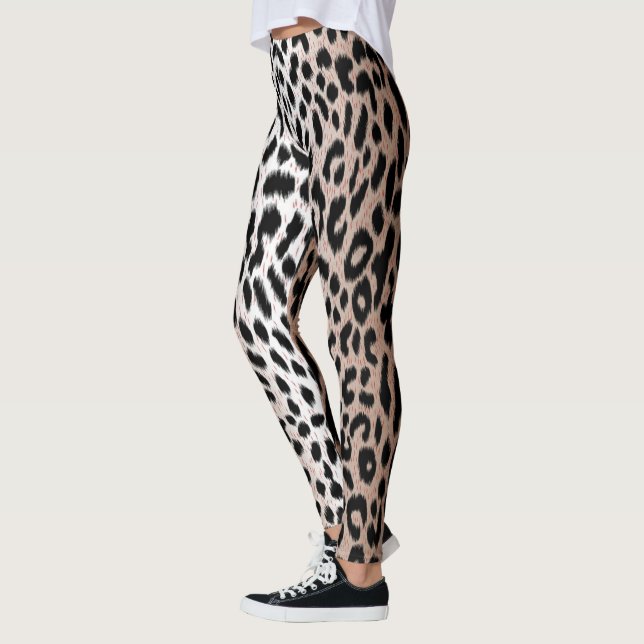 Two-toned Cheetah Leopard Print Leggings (Left)