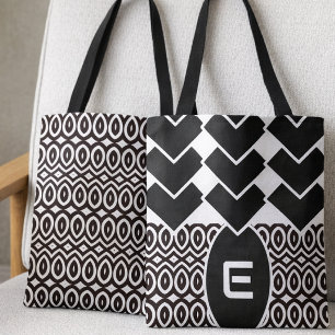 Two Toned Chevron And Teardrop Tote Bag