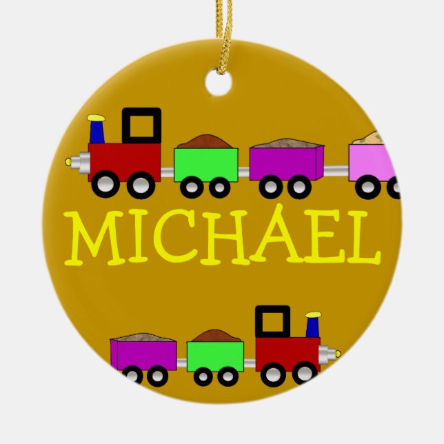 Two toned Choo Choo Train Personalised Ornament (Front)