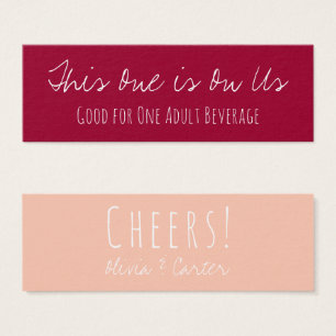 Two-Toned Drink Tickets in Vintage Red & Peach