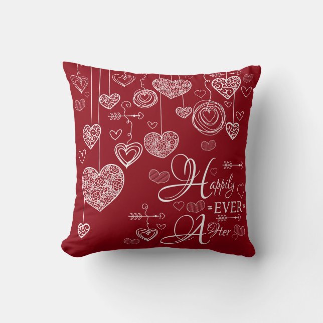 Two Toned Happlily Ever After Throw Pillow (Front)