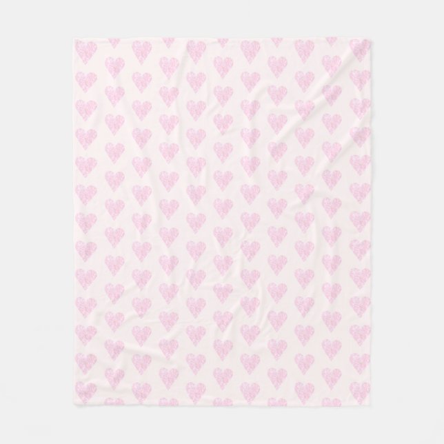 Two toned Love Heart Fleece Blanket (Front)
