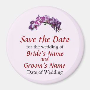 Two-Toned Magenta Orchids Save the Date Magnet