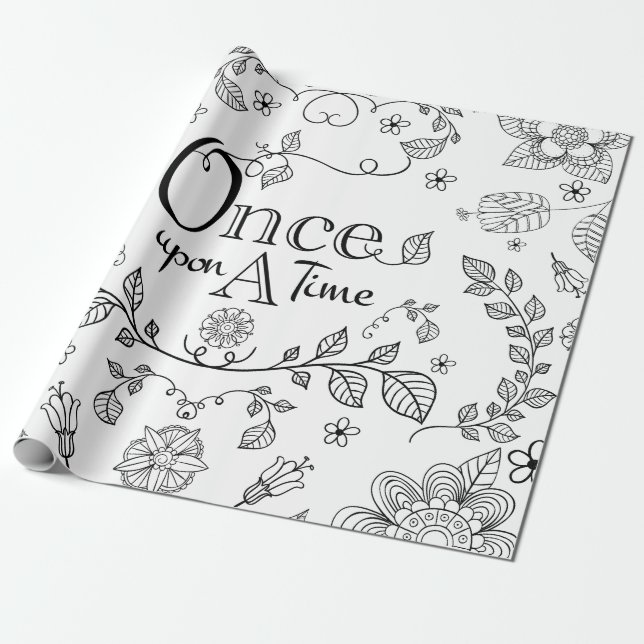 Two Toned Once Upon A Time Gift Wrap (Unrolled)