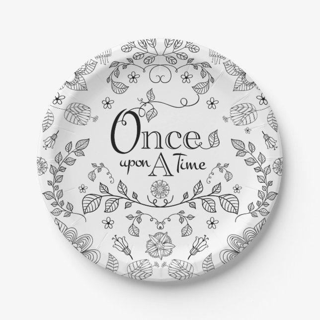 Two Toned Once Upon A Time Paper Plates (Front)