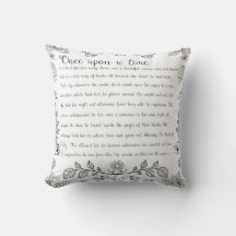 Two Toned Once Upon A Time Story Throw Pillow