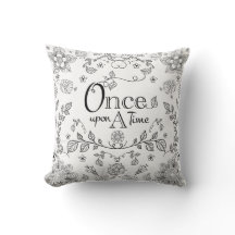 Two Toned Once Upon A Time Throw Pillow