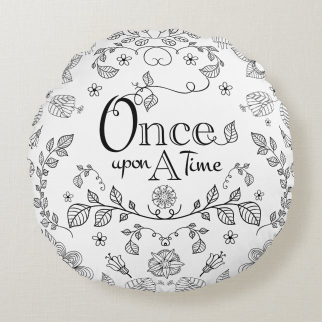 Two Toned Once Upon A Time Throw Pillow (Front)