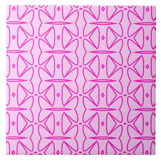 Two Toned Pink Pattern Ceramic Tile (Front)