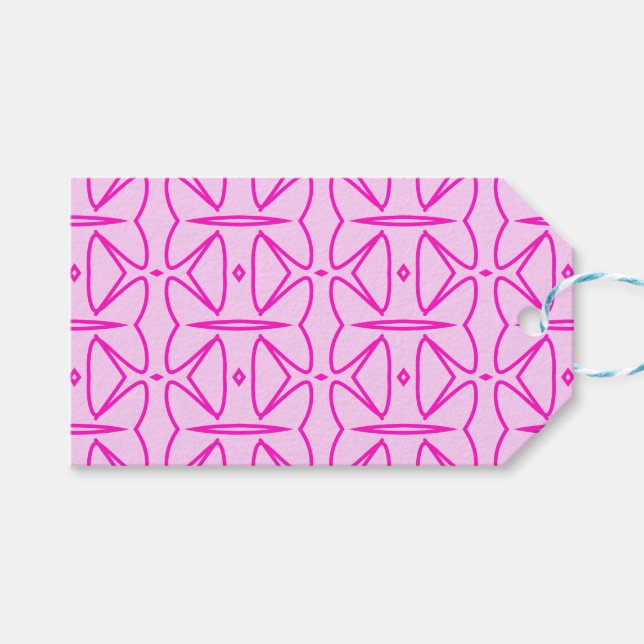 Two Toned Pink Pattern Gift Tag (Front (Horizontal))