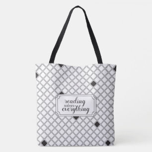 Two Toned Reading Solves Everything Tote Bag