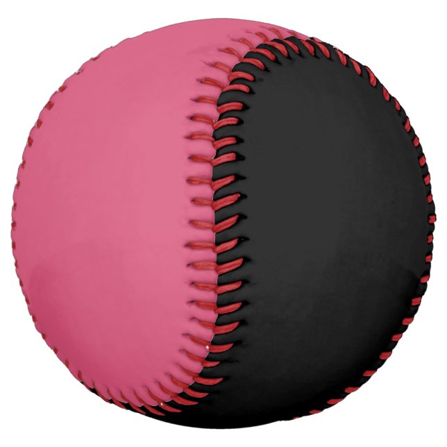 Two-Toned Solid Black and Solid Pink Colour Softball (Angled)