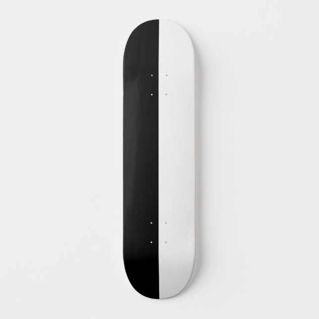 Two Toned Split Colour Half Black and White Skateboard (Front)