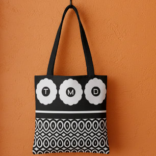 Two Toned Three Flowers And Teardrops Tote Bag