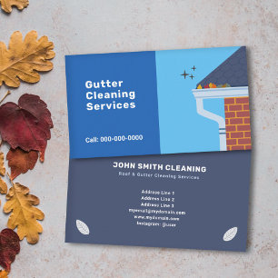 Two tones blue Gutter Cleaning Services Business Card