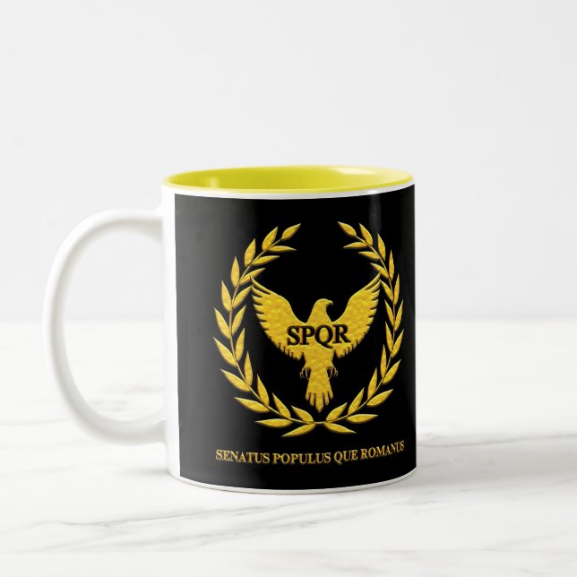 Two Tons (Two-Tone Mug)Black Romana Eagle Two-Tone Coffee Mug (Left)