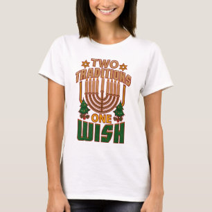 Two Traditions One Wish Hanukkah Graphic T-Shirt