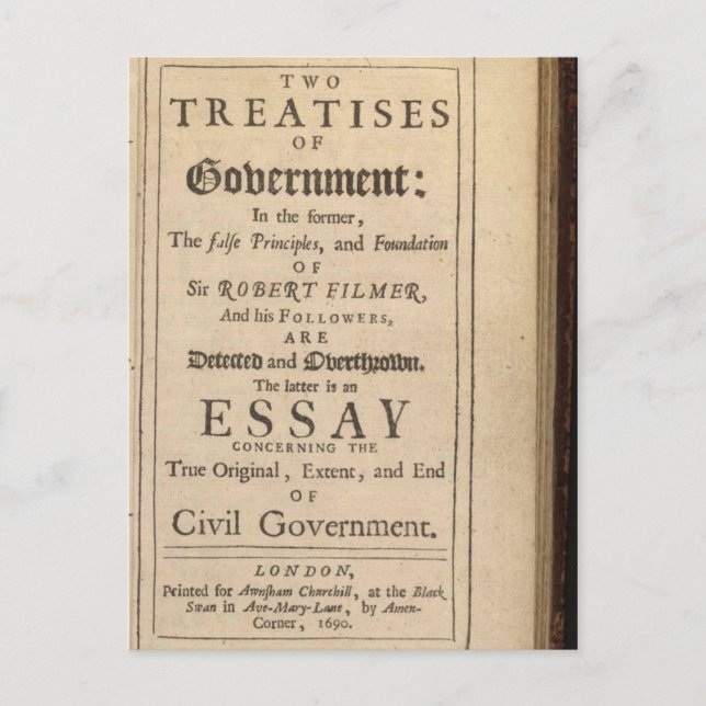 Two Treatises of Government Postcard (Front)